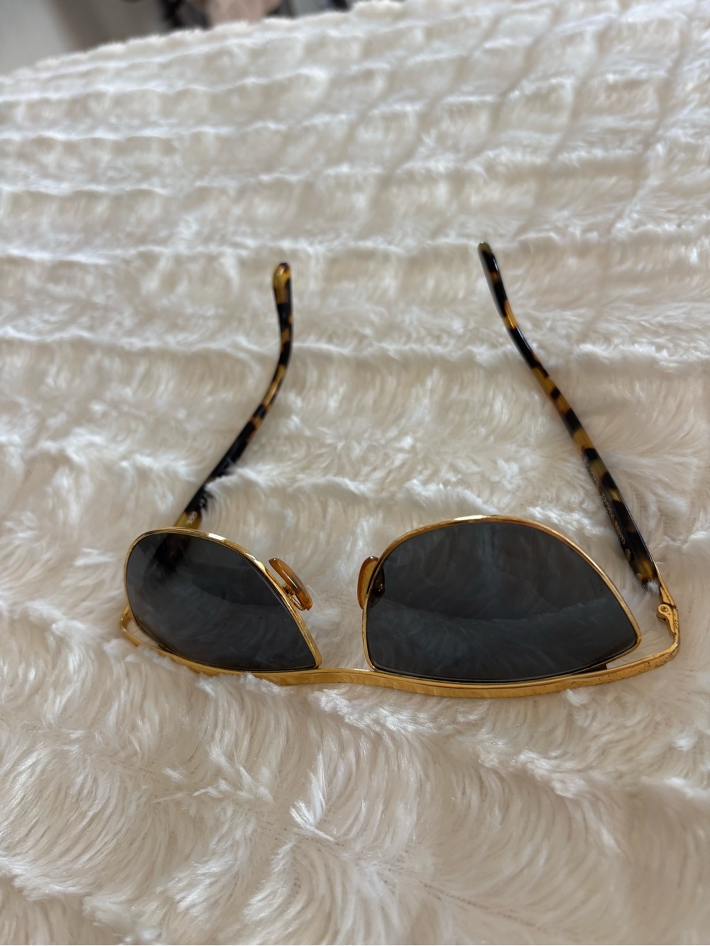 Gianni Versace Gold Framey Sunglasses with Tortoise Arms and Dark Lenses